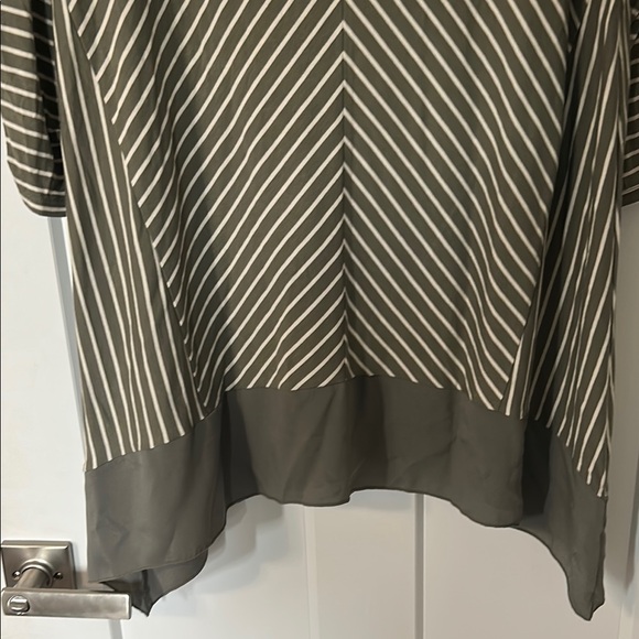 Chico's Striped Olive and Cream Tunic - Picture 8 of 9